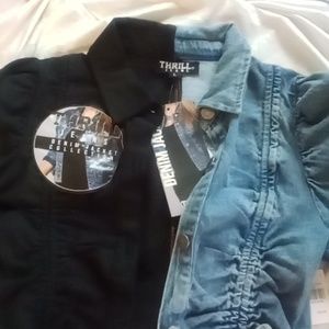 Belly jacket size large denim and black color